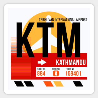Kathmandu (KTM) Airport // Sunset Baggage Tag Sticker